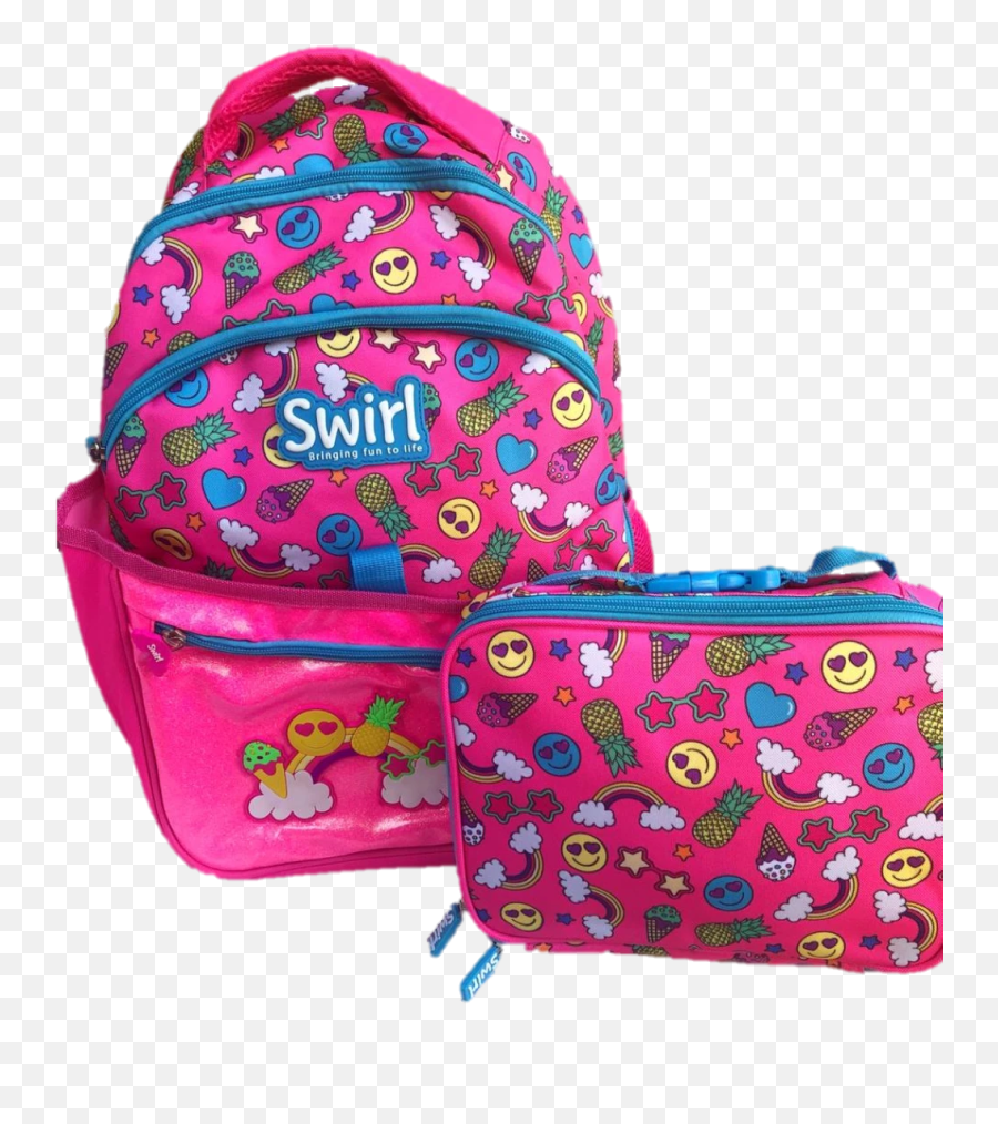 Swirl Emoji School Backpack And Lunch Cooler - Diaper Bag,Swirl Emoji