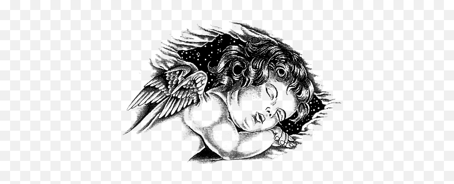 Tattoo - Transparent Angel Tattoo Emoji,Guardian Angel Emoji