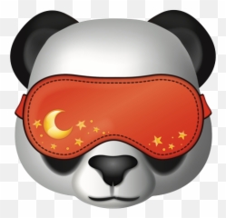 Panda Face With Chinese Sleep Mask - Emoji Gif