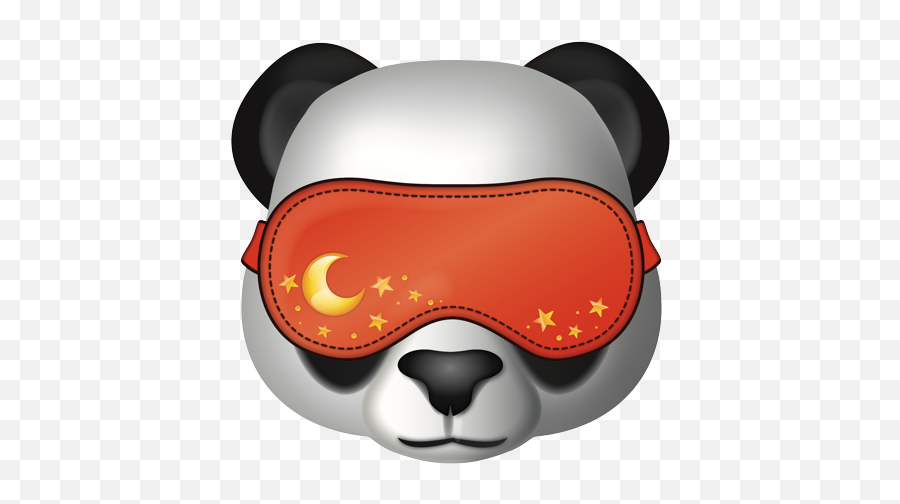 Panda Face With Chinese Sleep Mask - Panda Emoji Gif,China Emoji