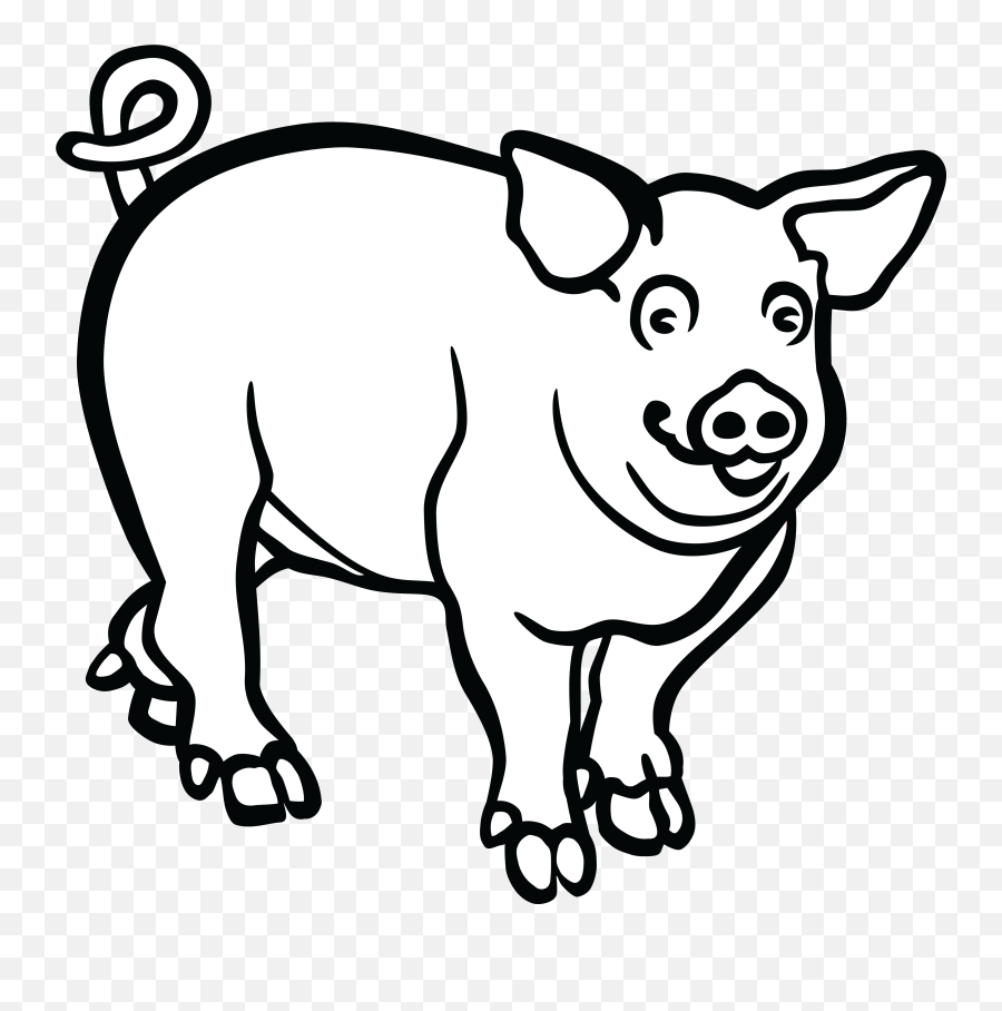 Pig Clipart Png Black And White - Pig Clipart Black And White Emoji,Boar Emoji