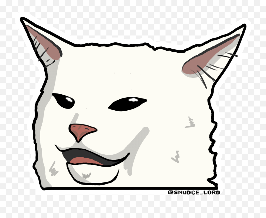 Smudge The Cat Meme Clipart - Woman Yelling At Cat Meme Drawing Emoji,Cat Heart Emoji Meme