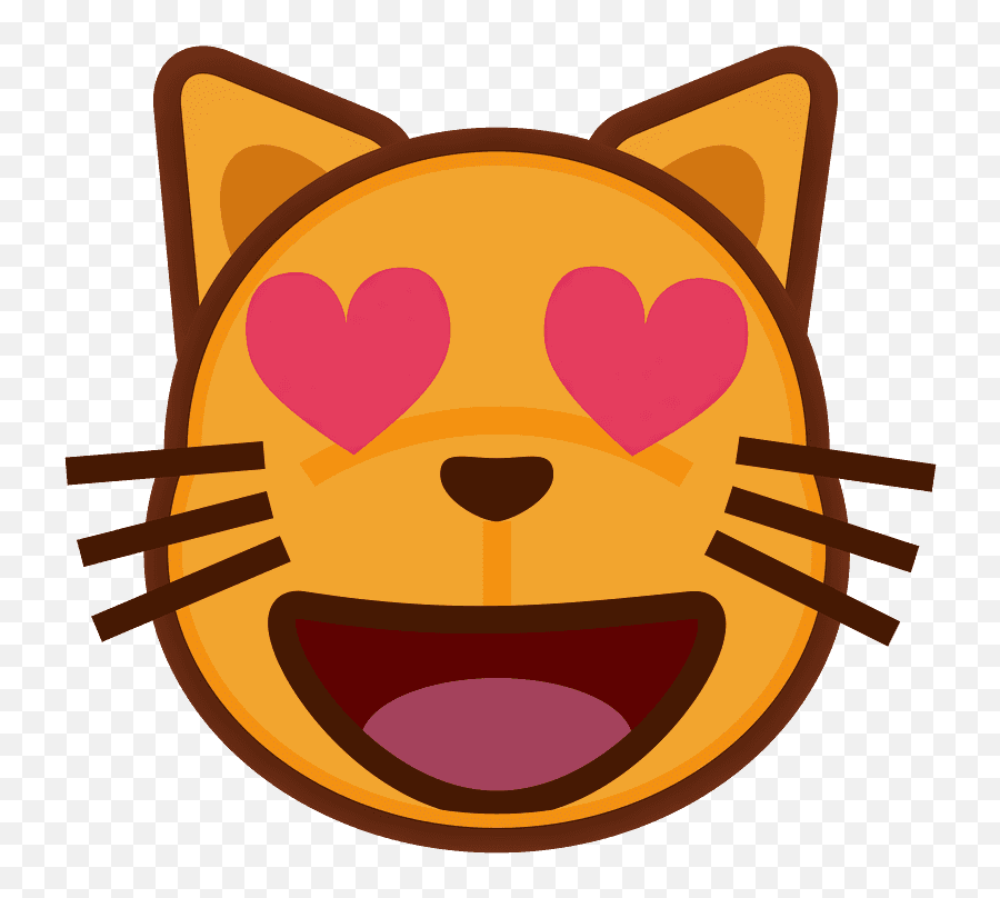 Cat With Heart - Cat Open Mouth Clipart Emoji,Cat With Heart Emoji