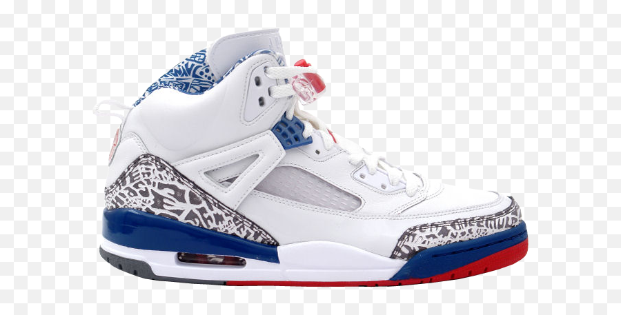 Air Jordan Spizike White Red Blue Psd Official Psds - Jordan Spizike Og Blue Emoji,Emoji Shoes Jordans