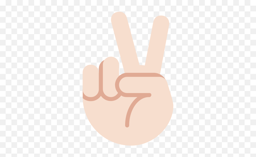 Victory Hand Light Skin Tone Emoji - Clip Art,Emoji Skin Tone