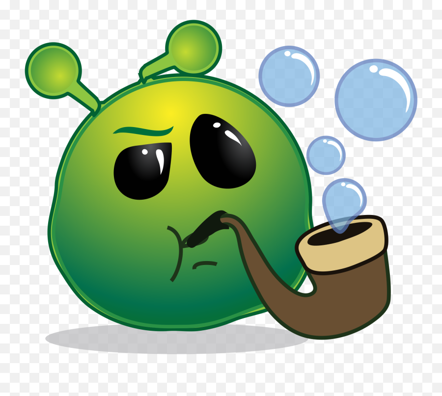 Smiley Green Alien Sherlock - Alien Smiley Emoji,Blush Emoticon