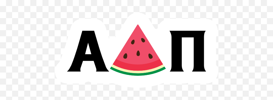 Watermelon Letters Alpha Delta Pi Sticker - Watermelon Emoji,Delta Emoji