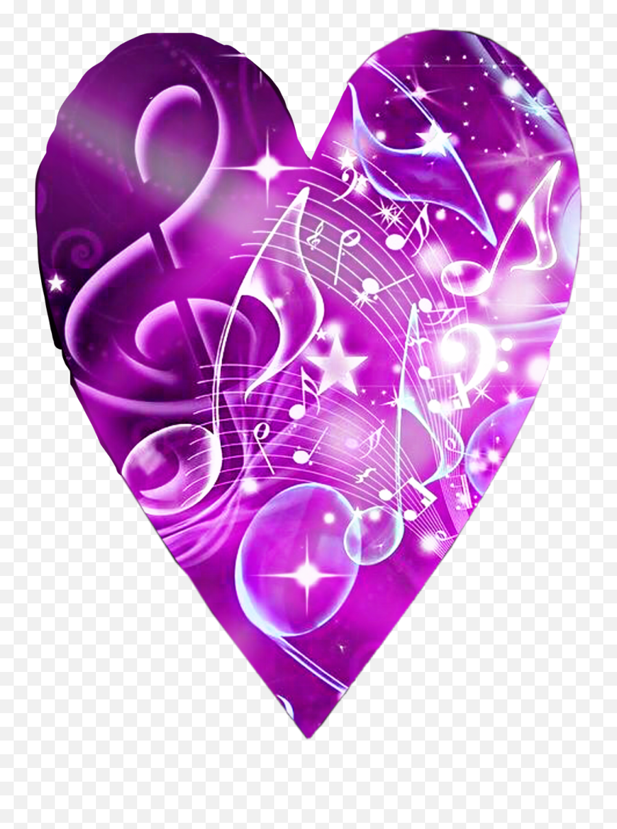 Purple Lensflare Heart Shapemask Music - Home Screen Music Emoji,Heart And Music Notes Emoji