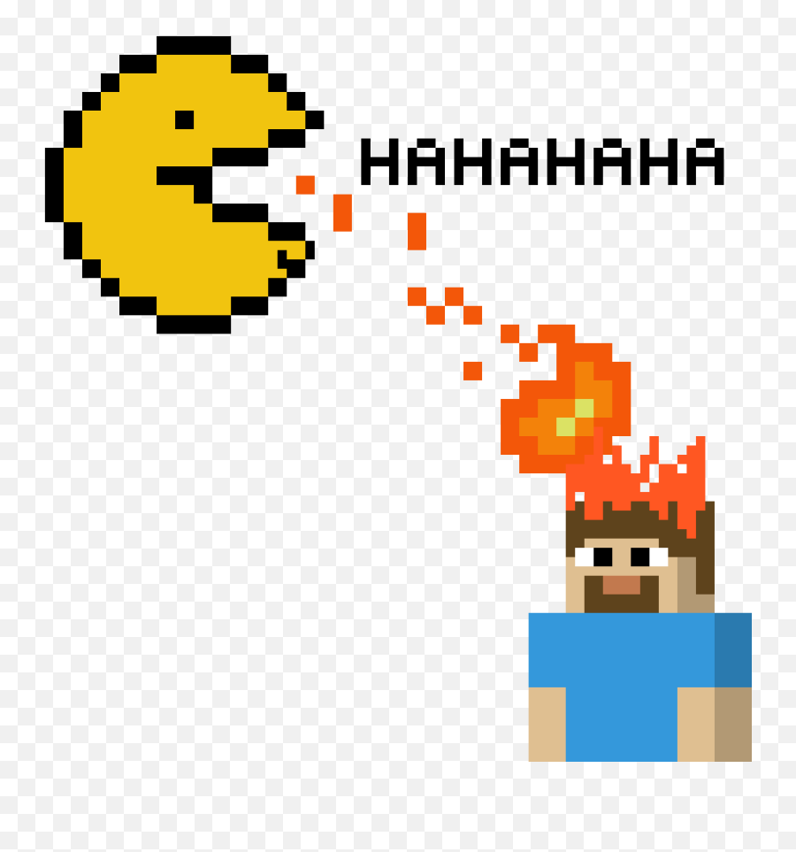 Pixilart - Pac Man Pixel Art Minecraft Emoji,Burn Emoticon