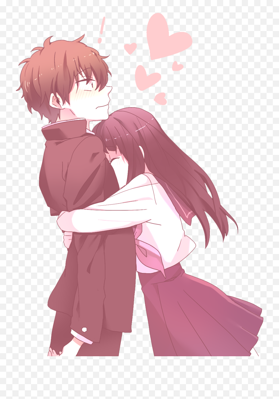 Anime Love Cute Couples Sad Manga Blush Glitch Heart - Anime Girl And Boy Love Emoji,Sad Hug Emoji