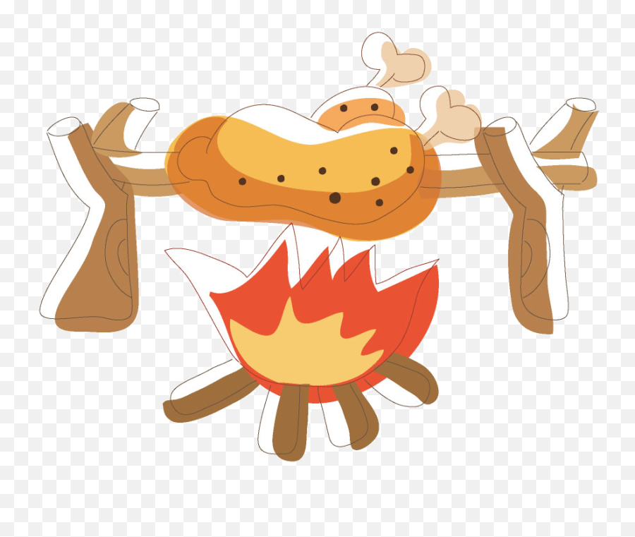 Meat Clipart Barbecue Chicken Meat - Meat On Fire Png Emoji,Barbecue Emoji
