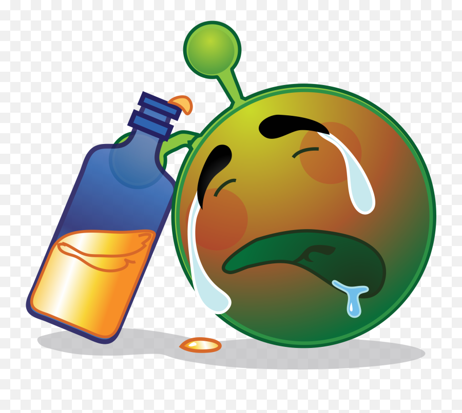 Smiley Green Alien Drunk Sad - Alien Smiley Emoji,Blush Emoticon