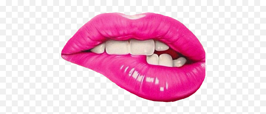 Lips Red Lipstick Mouth Bitelip Pink - Lip Painting Ideas Emoji,Bite Lip Emoji