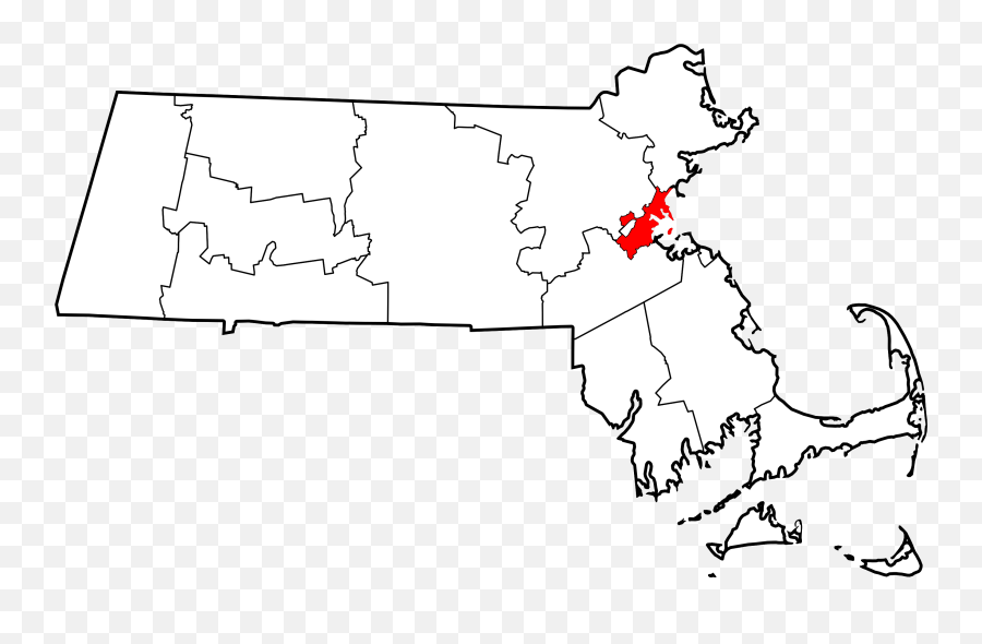 Highlighting Suffolk County - Outline Map Of Boston Massachusetts Emoji,Usa Emoji Map