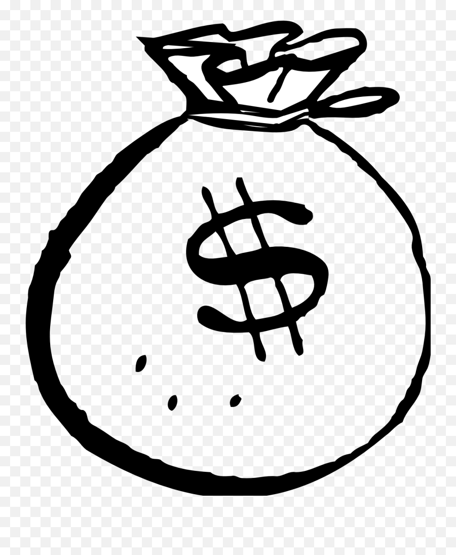 1041 Money Bag Free Clipart - Money Clipart Black And White Emoji,Money Bag Emoji