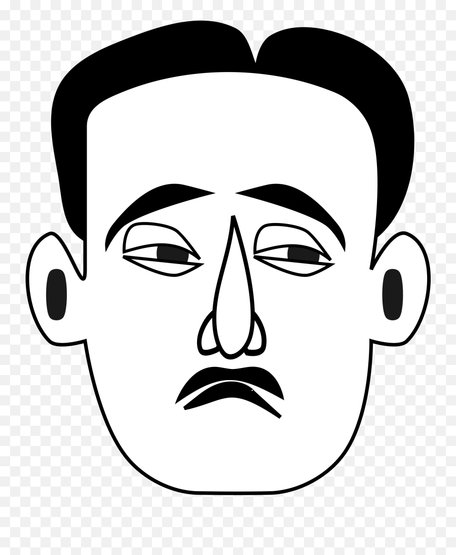 Sad Face Clip Art Black And White - Sad Man Face Clipart Emoji,Sad Face Emoji Black And White