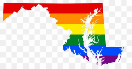Lgbt Flag Map Of Maryland - Emoji