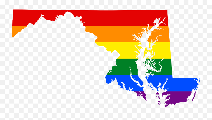 Lgbt Flag Map Of Maryland - Flag Map Of Maryland Emoji,Lesbian Flag Emoji