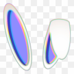 ears rabbitears bunny easter spring holo hologra - Circle Emoji