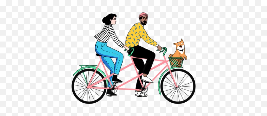Couple Bike Bicycle Couple Sticker By Amanda - Tandem Bicycle Emoji,Emoji Bike