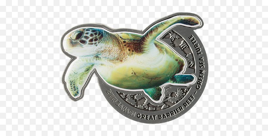 Reef Safari Medallion And 3d Minisheet - Green Sea Turtle Emoji,Sea Turtle Emoji