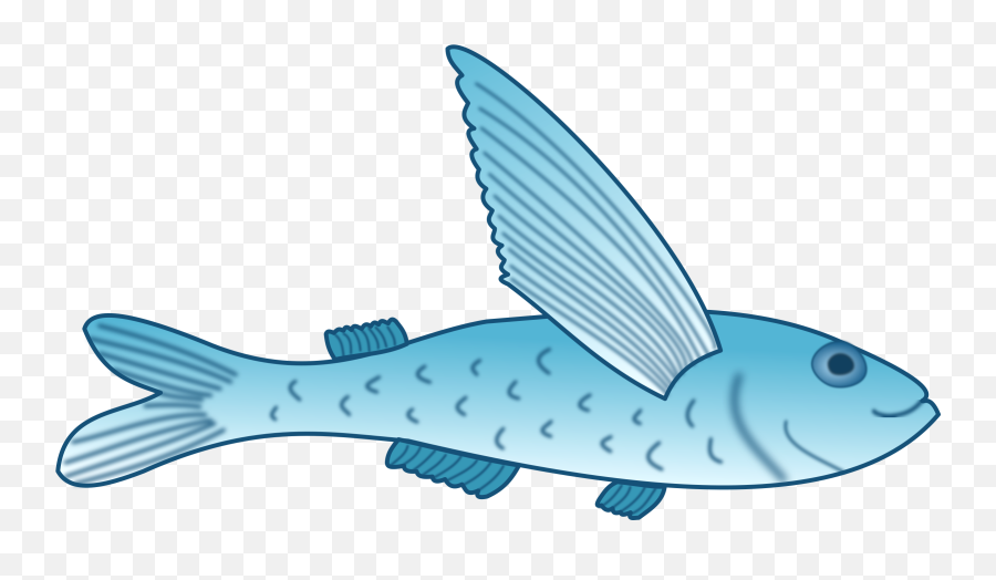 Flying Fish Vector Clipart Image - Fish With Fin Clipart Emoji,Fish And Horse Emoji