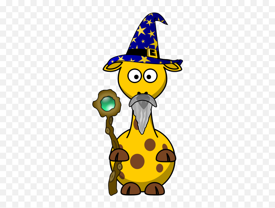 Vector Graphics Of Magician Giraffe - Cartoon Giraffe Emoji,Witch Hat Emoji