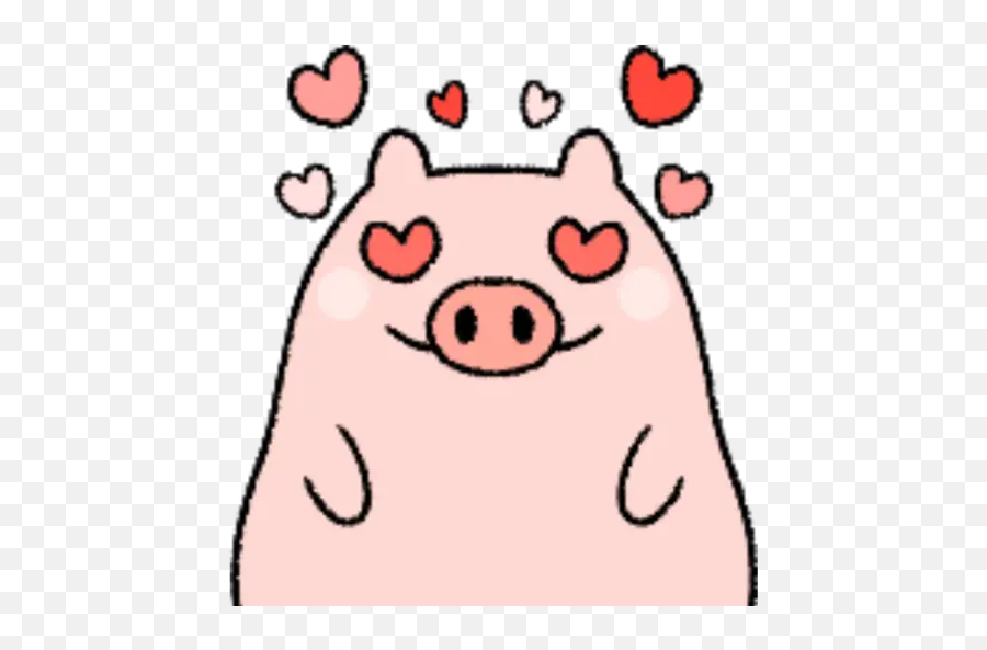 Very Cute And Round Pig Emoji Stickers - Clip Art,Cute Pig Emoji