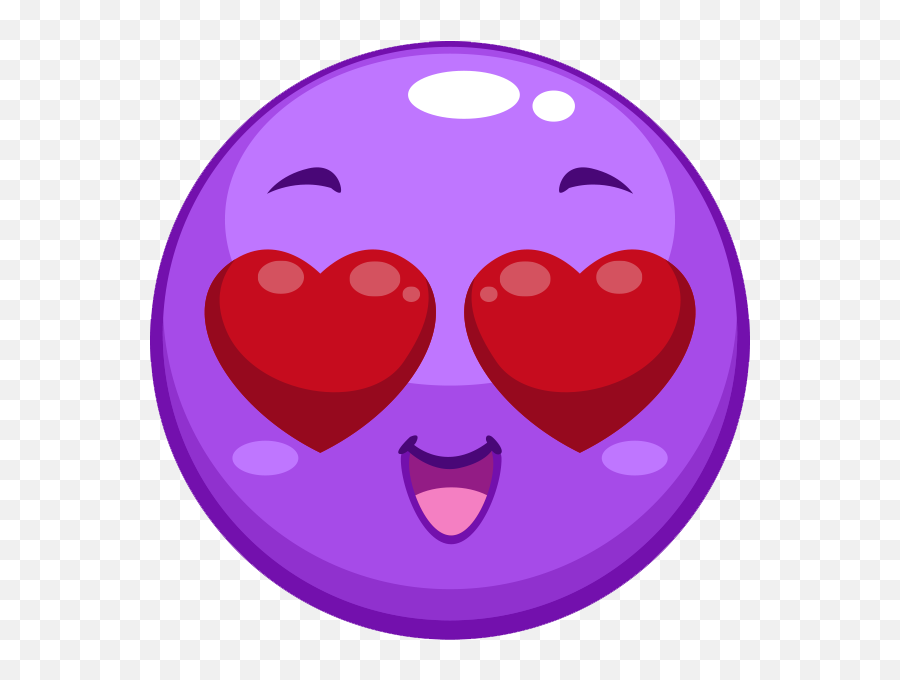 Heart Eyes Emoji Purple Emoji - Purple Heart Eye Emoji,Purple Emoji