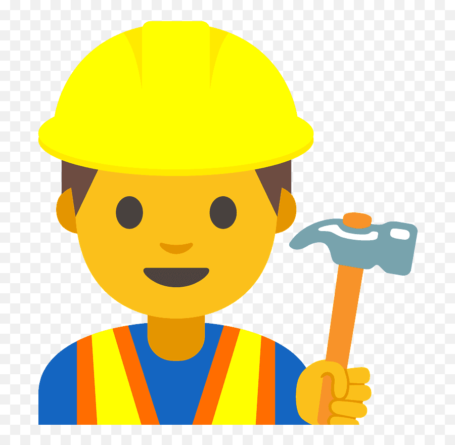 Construction Worker Emoji Clipart - Construction Worker Emoji,Emoticon Helmet