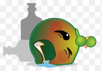 Smiley Green Alien Drunk Wasted - Emoji