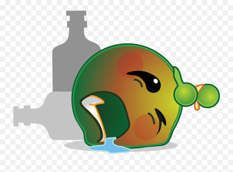 Smiley Green Alien Drunk Wasted - Smiley Green Alien Drunk Emoji,Blush Emoticon