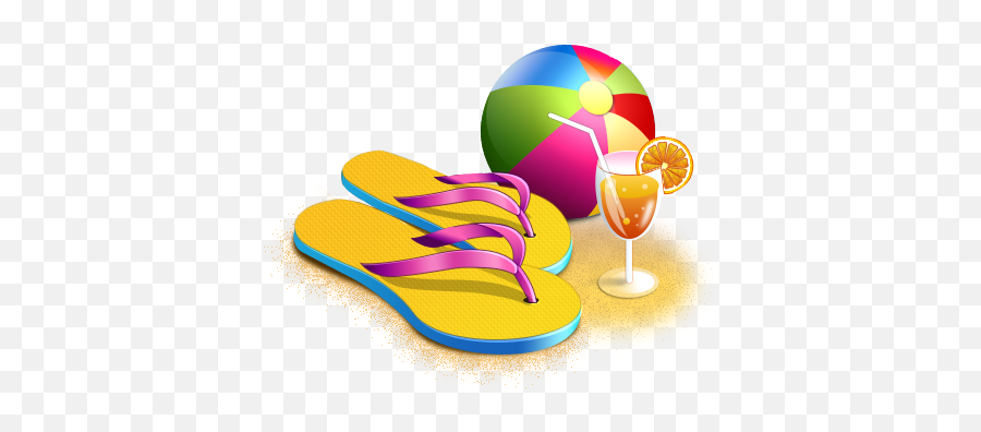 Summer Sandals Beach Sand Summertime - Vacation Rest Png Emoji,Tropical Drink Emoji