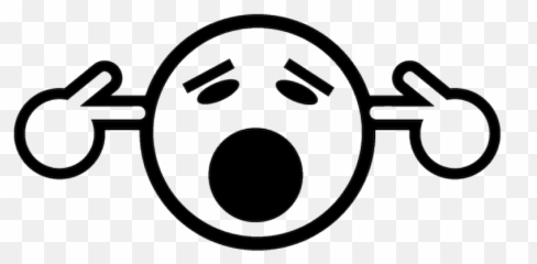 Fingers In Ears Cartoon Clipart - No Bass Fun Emoji