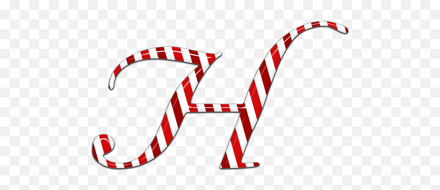 Alphabet H Letter Candycane Candy - Calligraphy Emoji,Candy Cane Emoji