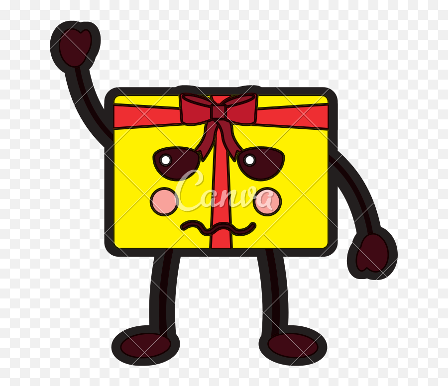 Gift Box Angry Side Eye Emoji Icon Image V - Illustration,:v Emoji