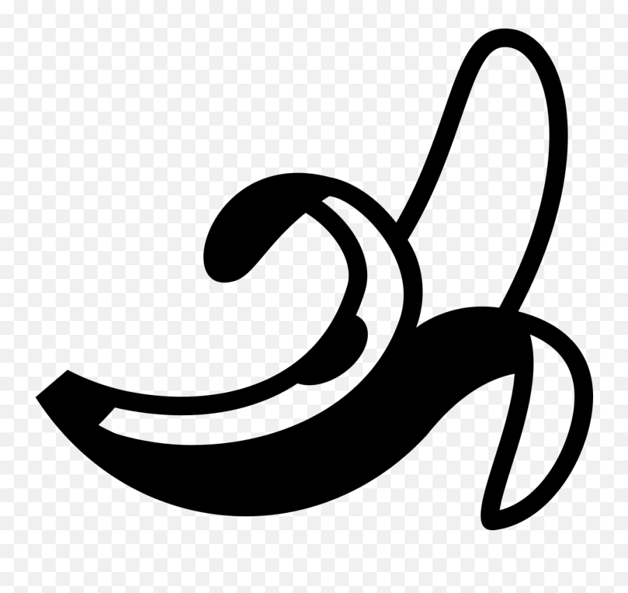 Emojione Bw 1f34c - Black And White Banana Emoji,Banana Emoji