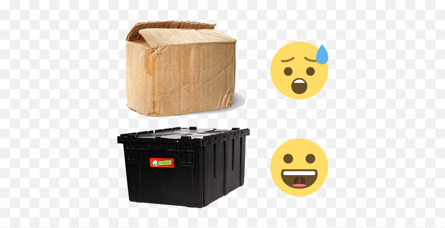 Reusable Vs Cardboard Box - Az Moving Boxes Smiley Emoji,Box Emoticon