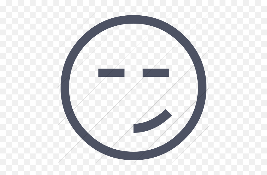 Iconsetc Simple Blue Gray Classic Emoticons Smirking Face Icon - Circle Emoji,Line Emoticons