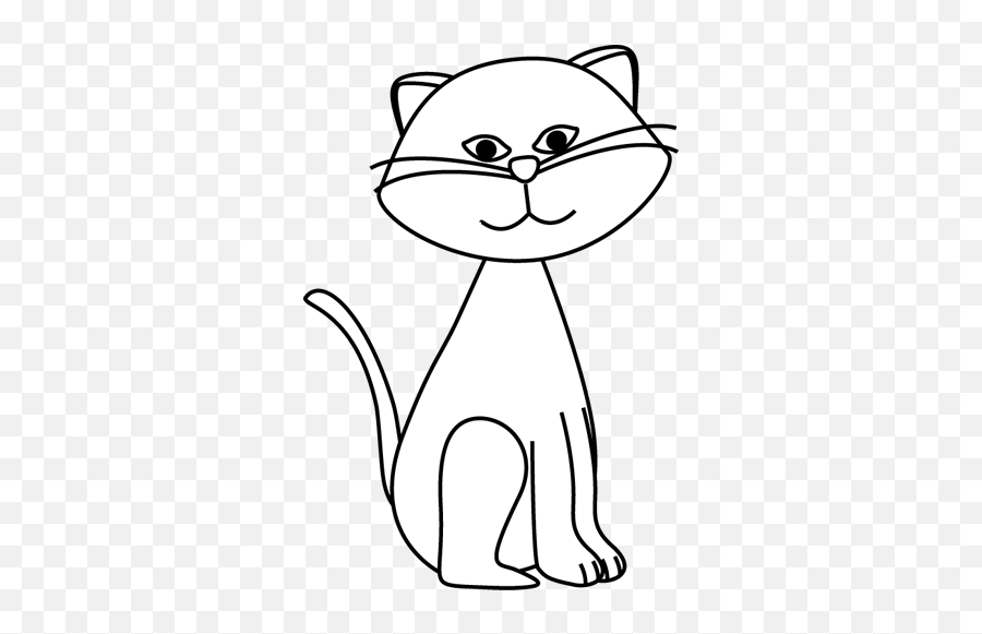 Cat White And Black Clipart - Cat Black And White Clip Art Emoji,Black And White Cat Emoji