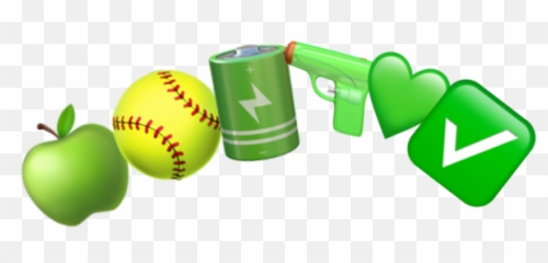 Apple Cricket Battery Gun Heart Tick Freetoedit - Granny Smith Emoji