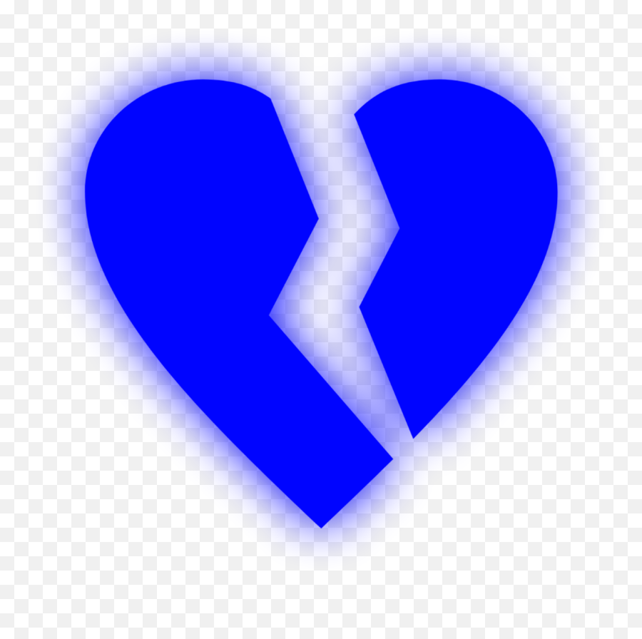 Heart Blue Neon Love - Language Emoji,Broken Heart Emoji Transparent