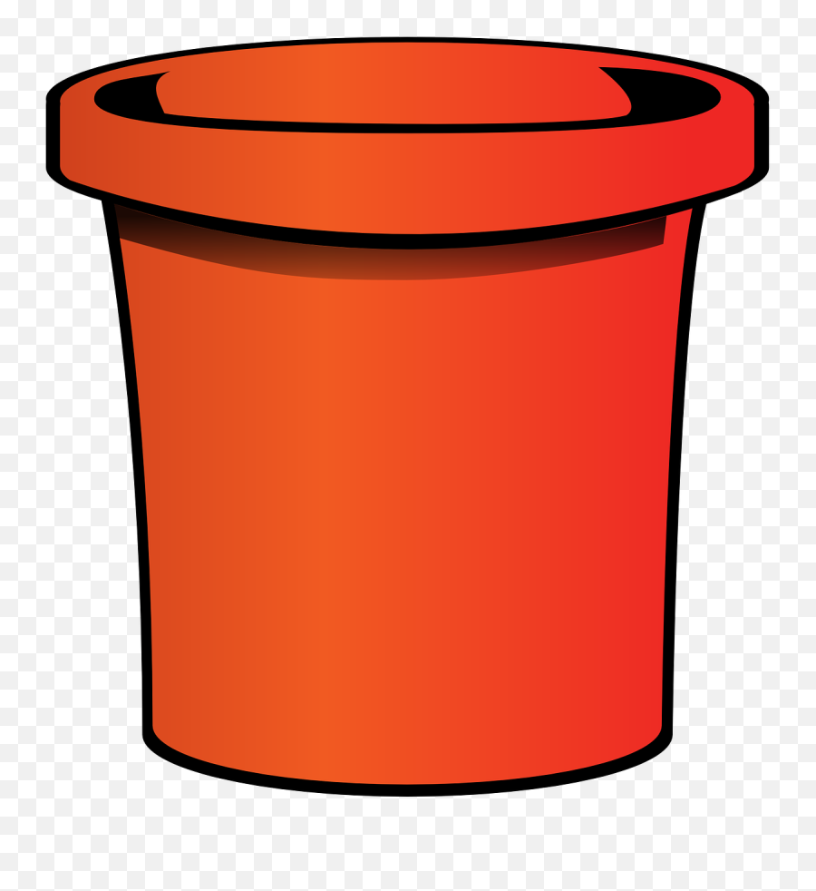 Pail Bucket Orange Pot Cup - Clip Art Bucket Png Emoji,Emoji Lunch Box