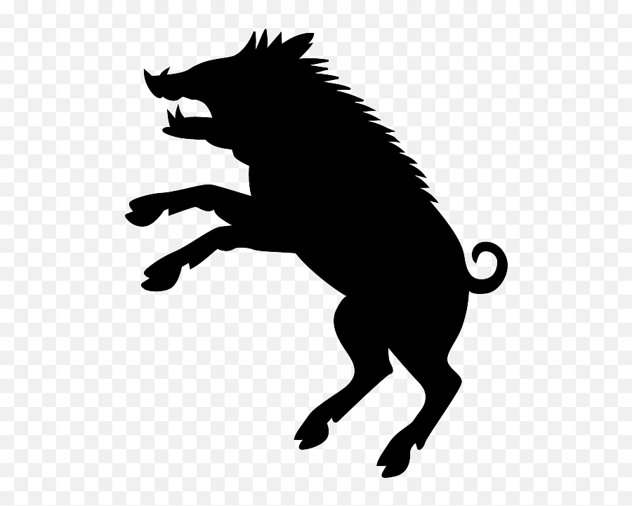 Cat Dog Black And White Silhouette - Wild Boar Silhouette Png Emoji,Boar Emoji