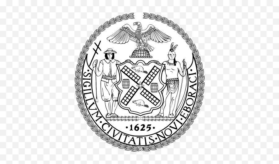 Seal Of New York City Bw - New York City Seal Vector Emoji,New York Flag Emoji
