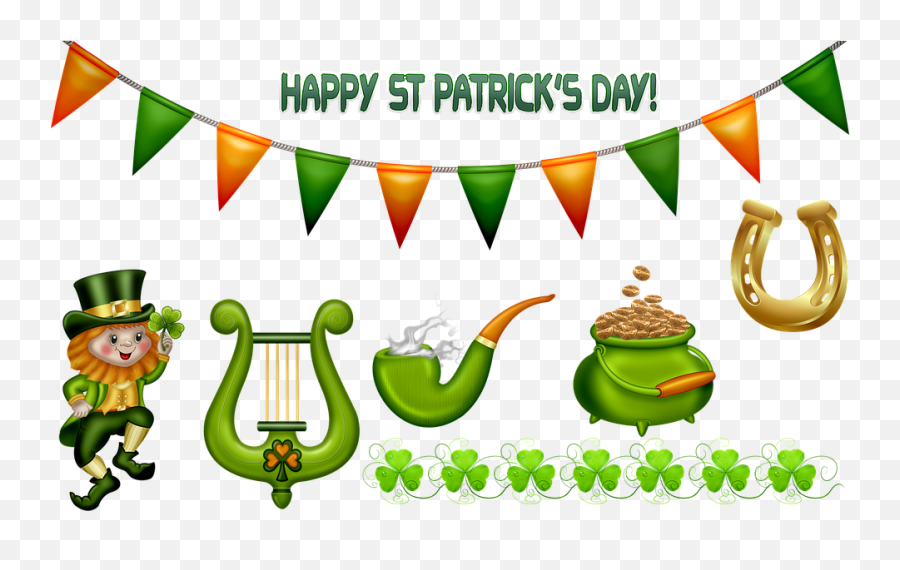Saint Patricks Day March 17 - Irish Bunting Clipart Emoji,Irish Flag Emoji