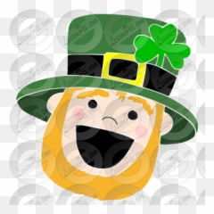 Excited Leprechaun Stencil For - Cartoon Emoji