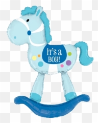 Giant Its A Boy Rocking Horse Balloon - Balloon Emoji,Donkey Emoji Facebook