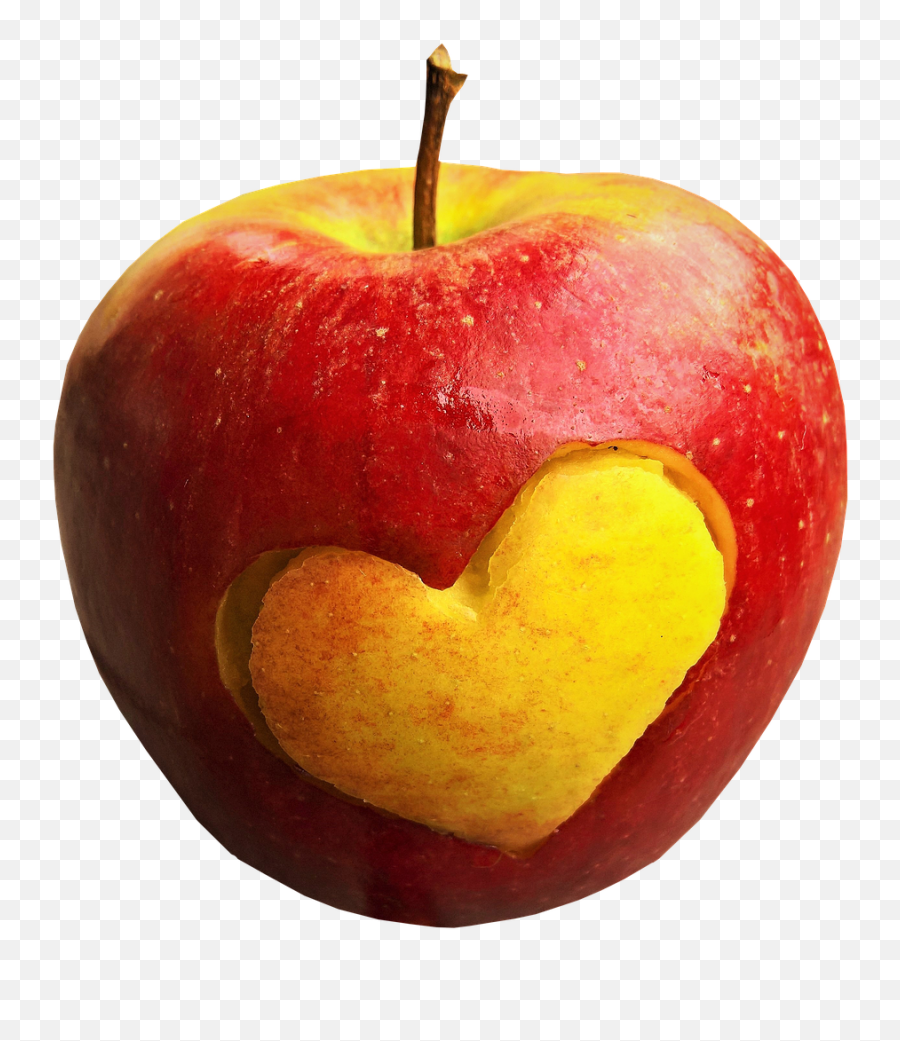 Apple Fruit Heart Food Healthy - Salud De Adentro Hacia Afuera Emoji,Cake Slice Emoji
