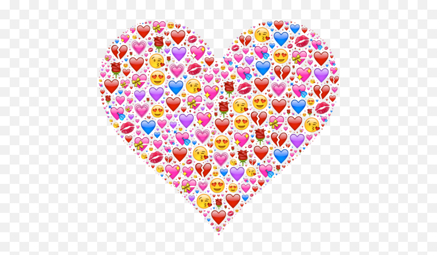 Romantic Heart Full Of Emoji Hearts - Heart Emojis,Emoji Hearts